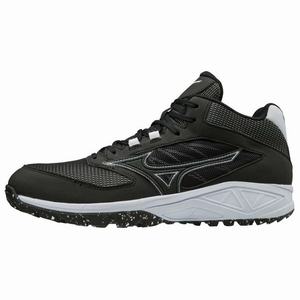 Mizuno Dominant All Surface Mid Turf Miesten Baseball Kengät Mustat / Valkoinen | 926-LMEKAW