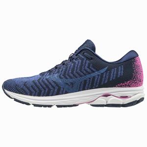 Mizuno WAVE RIDER WAVEKNIT3 Naisten Juoksukengät Sininen / Pinkki | 817-DGAKRP