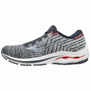 Mizuno Wave Inspire 17 WAVEKNIT 2E (Wide) Miesten Juoksukengät Harmaat / Valkoinen | 698-AYJVSB