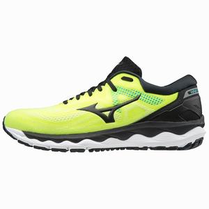 Mizuno Wave Sky 4 Miesten Juoksukengät Keltainen / Mustat | 854-QUEGWV