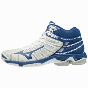 Mizuno Wave Voltage Mid Naisten Lentopallokengät Valkoinen / Sininen | 174-DCIPAW