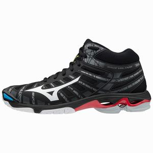 Mizuno Wave Voltage Mid Naisten Lentopallokengät Mustat / Valkoinen | 315-FIRPNU