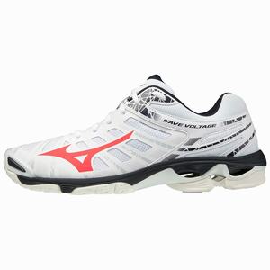 Mizuno Wave Voltage Miesten Lentopallokengät Valkoinen / Punainen | 167-OXYHRC