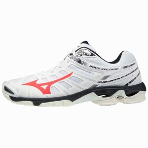 Mizuno Wave Voltage Naisten Lentopallokengät Valkoinen / Punainen | 465-CHLFKV